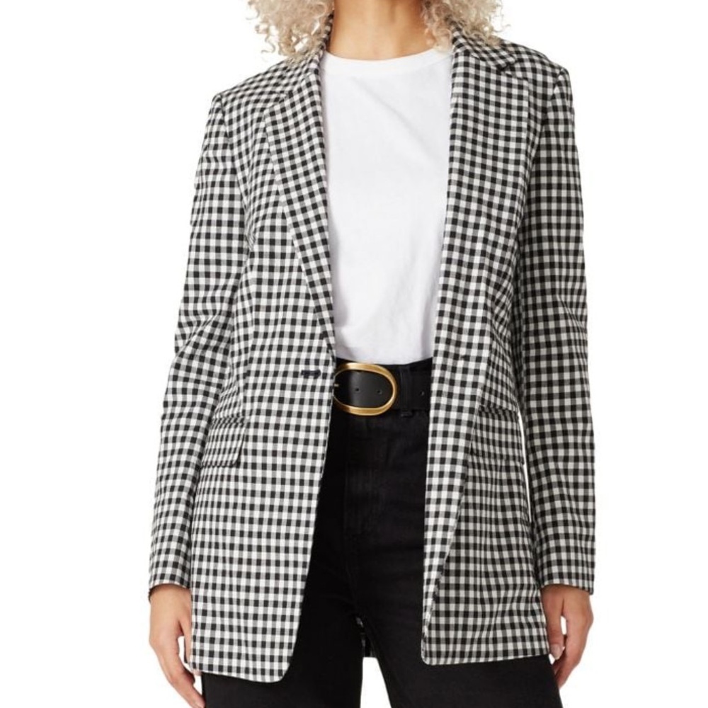 Rag and bone sear sucker black and white blazer
